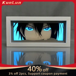 Anime Noragami Peripherals YATO Action Figure Led Light Paper Cut Shadow Box Figures Lightbox Ornaments Toys Birthday Gifts