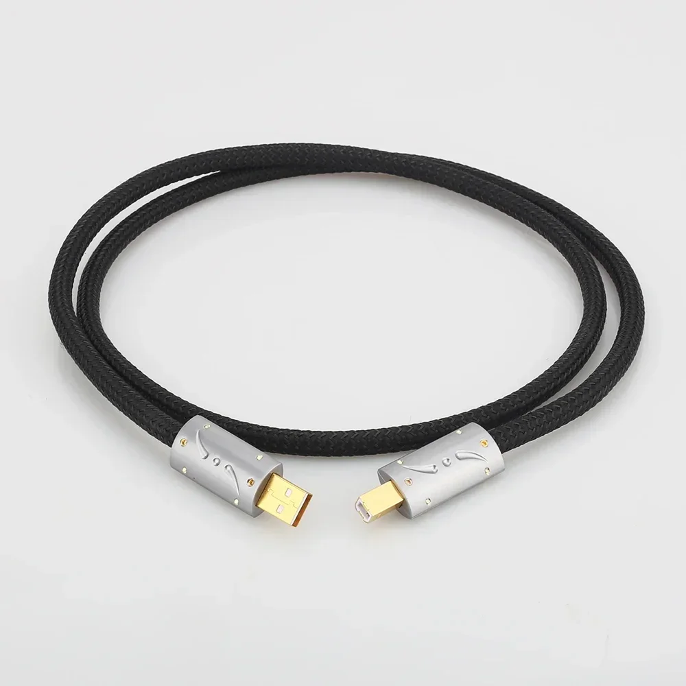 Viborg UC01 HI-End Silver Plated OFC USB Audio Cable Audiophile USB AB A-B DAC Gold Plating DAC Decoder Printer Data Cable