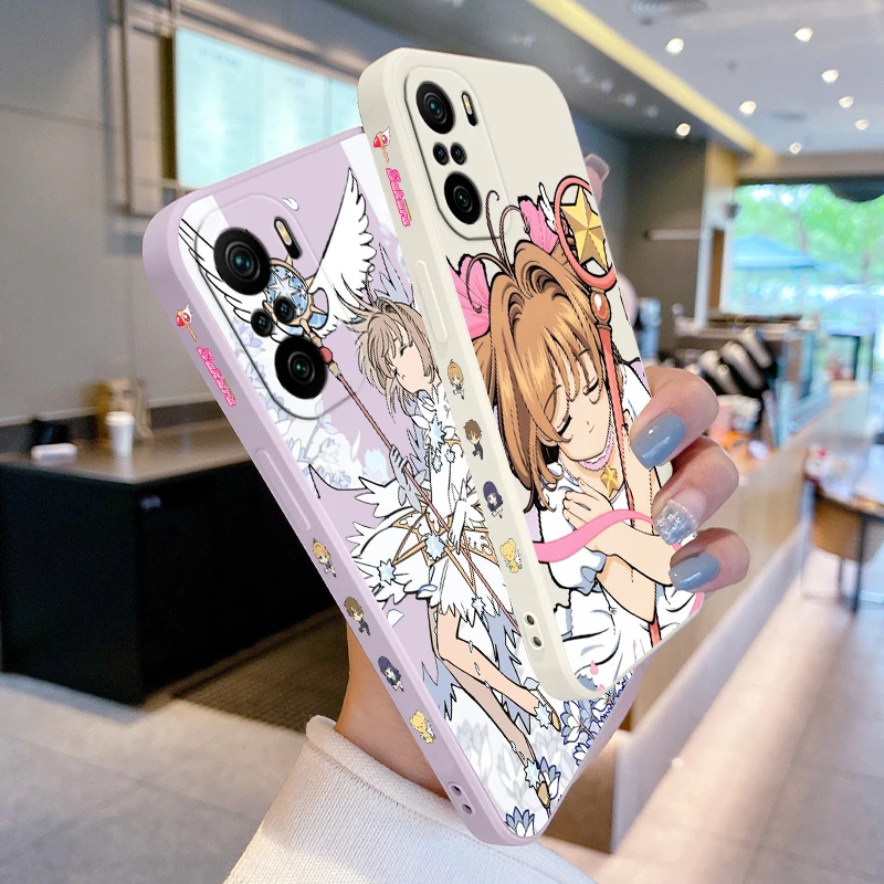 Cardcaptor Sakura For Xiaomi Redmi Note 13 12 12Pro 11 11S 11T 10S 10 Pro Plus 5G Liquid Left Rope Phone Case