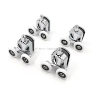 23mm/25mm/27mm Shower Door Rollers Zinc Alloy Double-Wheel Sliding Shower Door Roller Bearing Wheel Runners Replacement 3