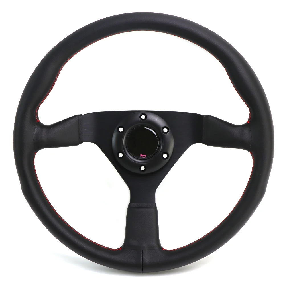 Universal  14inch 350mm V1 Racing Steering Wheel Flat JDM Car Sports Real Leather Drift Steering Wheels