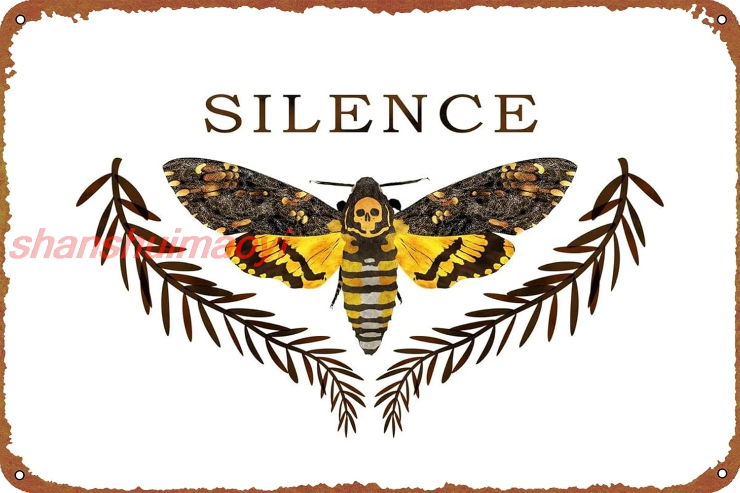 Silence Movie Poster Wall Decor Sign - 12x8 Inch Metal Sign Wall Decor Sign,cave,bar,club,home Wall Art Metal Tin Sign Hall ADS