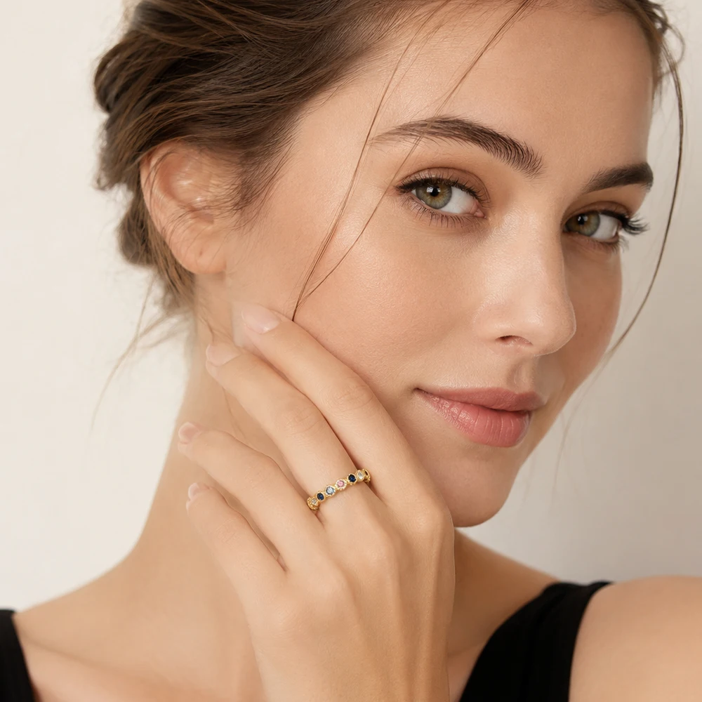 Golden Ring Royalty,Europe Fine Jewerly For Elegance Women,2023 Summer Victorian Age Vintage Gift In 925 Sterling Silver