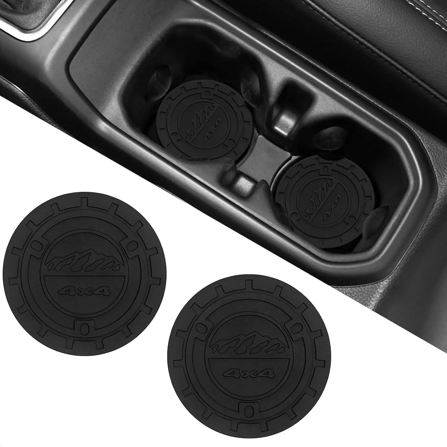 

2pcs Car Cup Holder Anti Slip Insert Coasters Pads For Jeep Renegade Compass Wrangler JK JL Grand Cherokee Water Cup Holder Mat