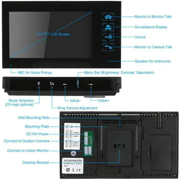 WD02S-14 HD Access Control videocitofono integrato citofono bidirezionale con monitoraggio Smart Home UK plug