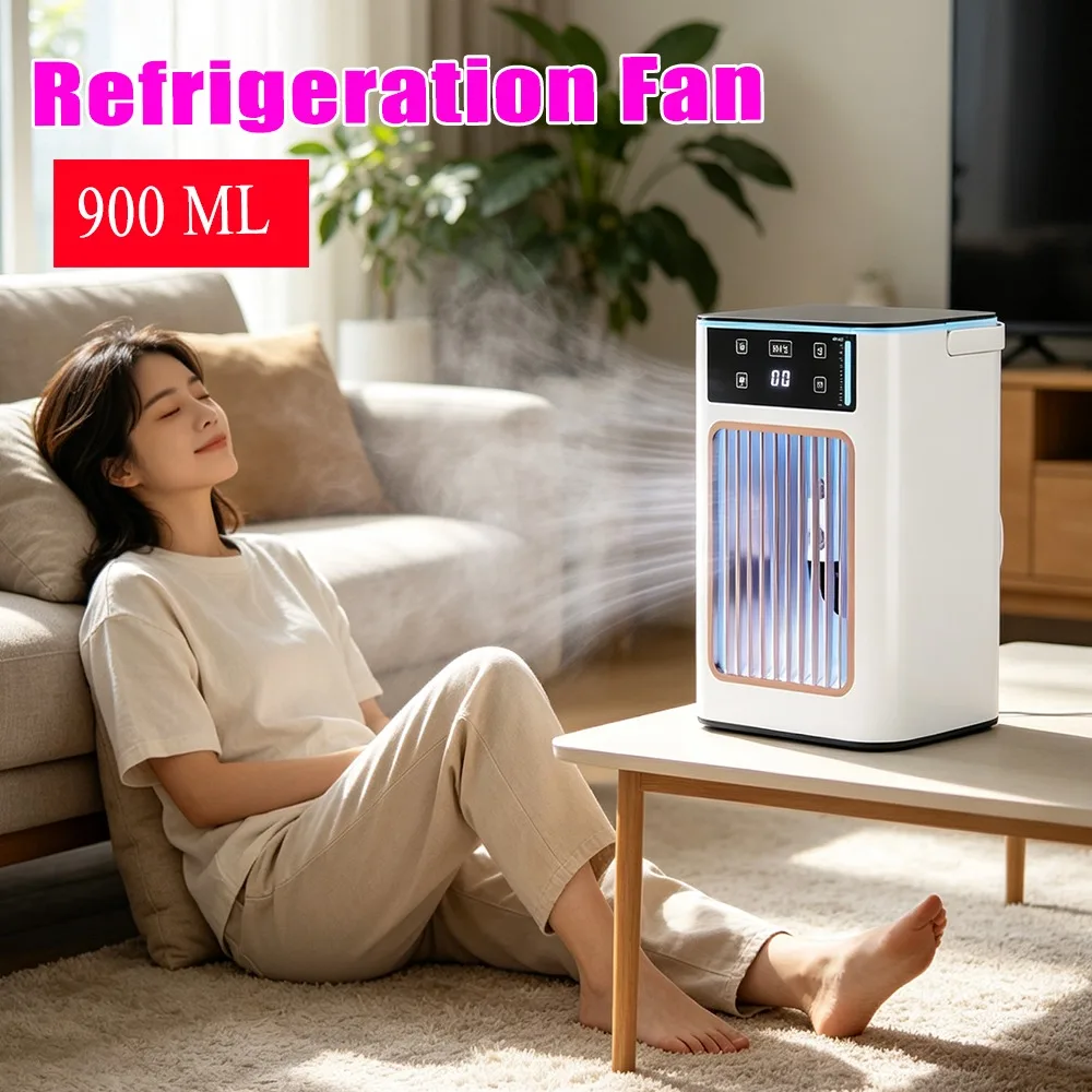 USB Desktop Air Cooler Fan Large Tank Humidifier Mist Cooling Portable Evaporative for Bedroom Office RV Dorm Indoor Space