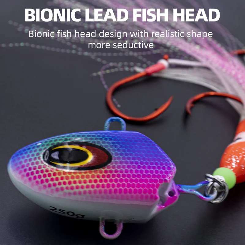 

JIG Head String Hooks 100g 150g 200g 250g Luminous Soft Octopus Combination BKK Hook Saltwater Boat Fishing Hooks Tackle