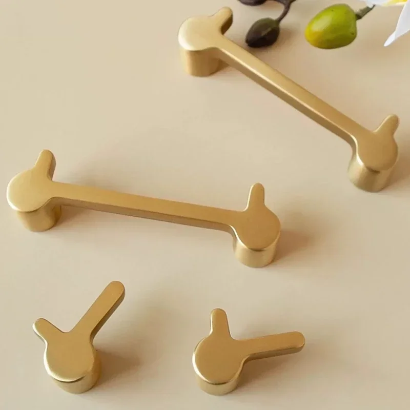Nordischer Einfacher Luxus-Hardware-Möbelgriff, Goldener Schranktür- und Schuhschrank-Knauf, Massiver Messinggriff – Detail 8
