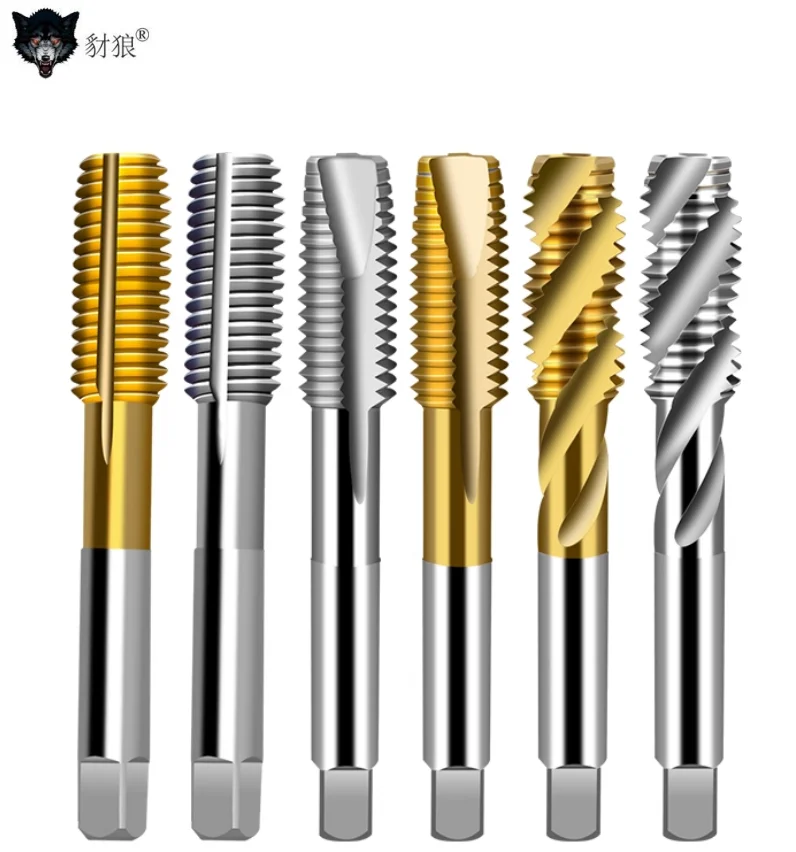 

Titanium Coating Screw Tap Drill Bit M2 M2.5 M3 M3.5 M4 M5 M6 M8 M10 M12 Metric Straight Flute Thread Tap Hand Tools Spiral taps