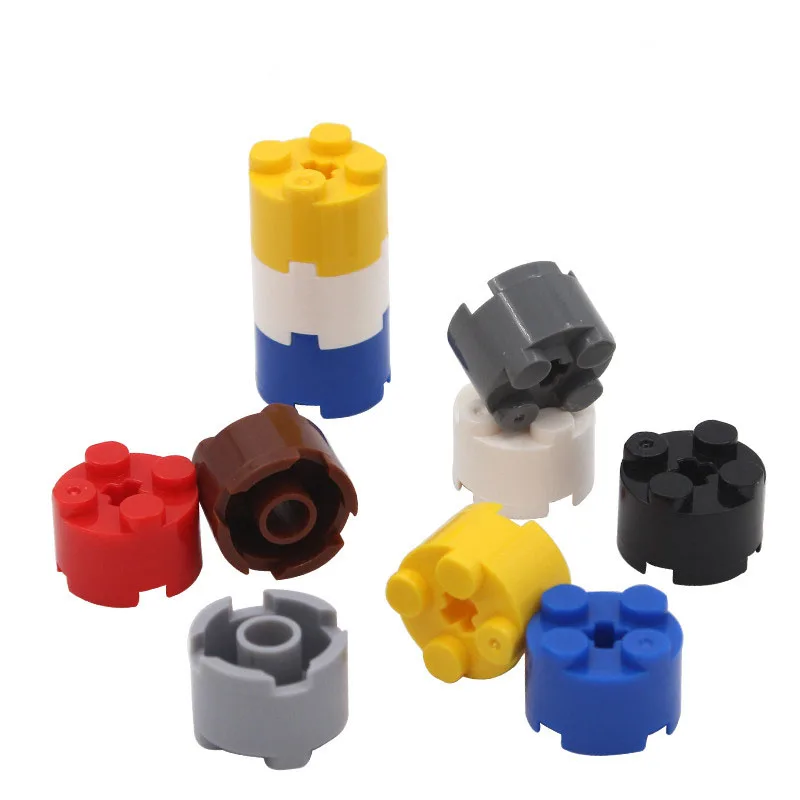 50pcs DIY Building Blocks Thick Figures Bricks Cylinder 2x2Dots Educational Creative Size Compatible With 6143 Toys for Children