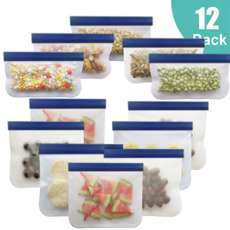 Reusable Silicone Food Storage Bag Upgrade Leakproof Containers Top Freezer Ziplock Shut Bag Silicone Bag Food Fresh Storage Bag