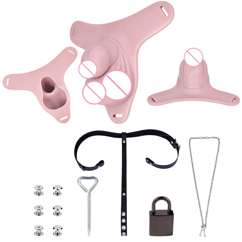 LICKER Wearable Silicone Penis Pants Cock Cages With Urethral Orifice Dick Lock Sheath Chastity Belt Male Dick Sleeve Sex Toys