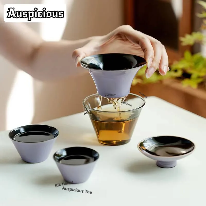 The Purple Air Comes From The East Travel Tea Set Kit Antique 1 Pot 2 Cups Tea Brewing Organizer Portable Outdoor Stock Bags