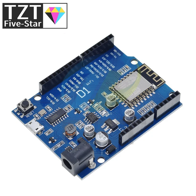 ESP-12E WeMos D1 UNO R3 CH340 CH340G WiFi Development Board Based ESP8266 Shield Smart Electronic PCB For Arduino Compatible IDE