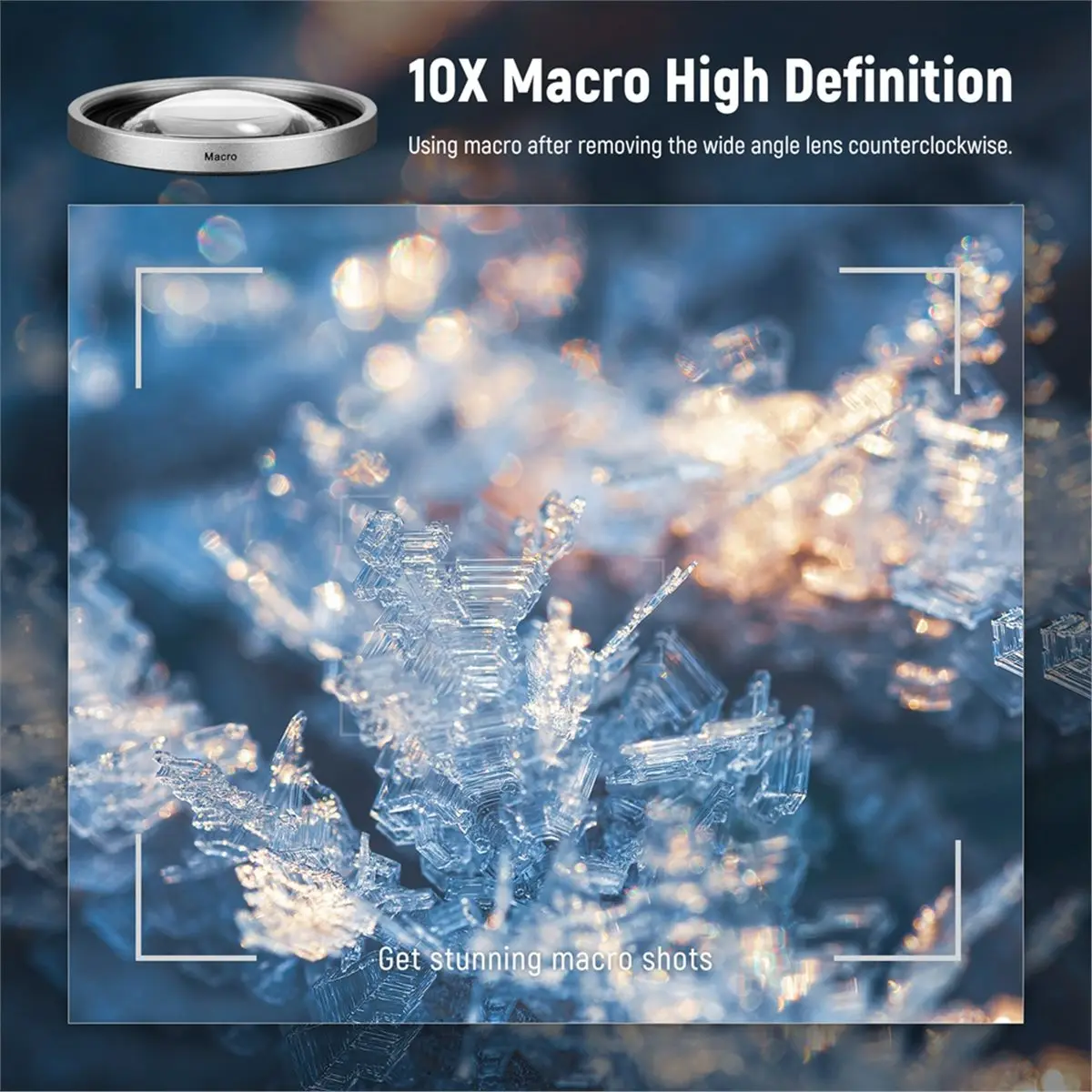 2026 New Wide Angle & Macro Additional Lens for ZV-1 Camera 2-in-1 18mm HD Wide Angle+10x Macro Additional Lens B