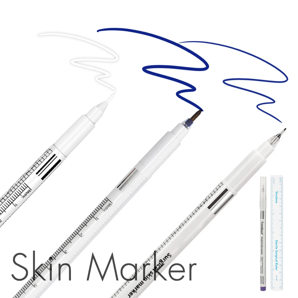 1Pc Skin Marker Pen Blue White Temporary Eyebrow Tattooing Pen Ear Nose Facial Beauty Salon Lip Makeup Piercing Marking Tool