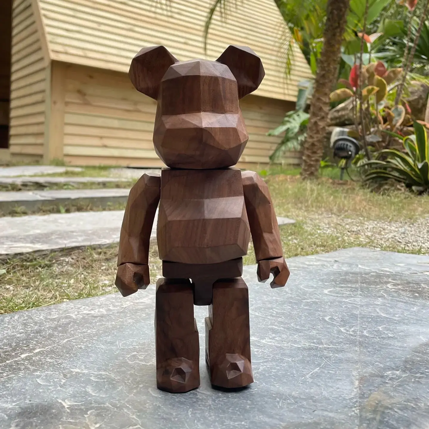

Bearbrick 400% Karimoku x Fragment (Polygon) Walnut Wood 28cm Height 11 inches Collection Gift Figure Home Decor Ornaments Doll