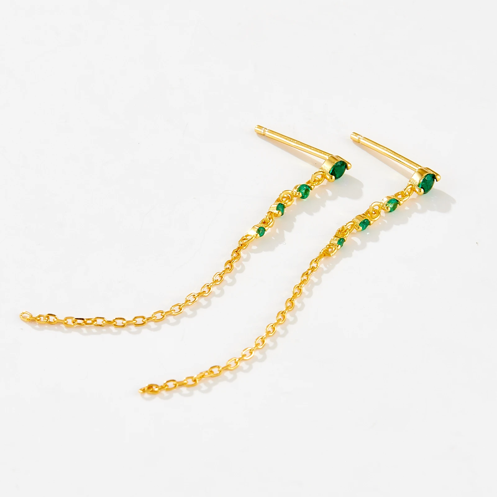ANDYWEN 925 Sterling Silver Rainbow Pendiente largo Fucsia Plata Drop Earring Piercing Pendiente Biżuteria ślubna dla kobiet Prezent — zdjęcie 3