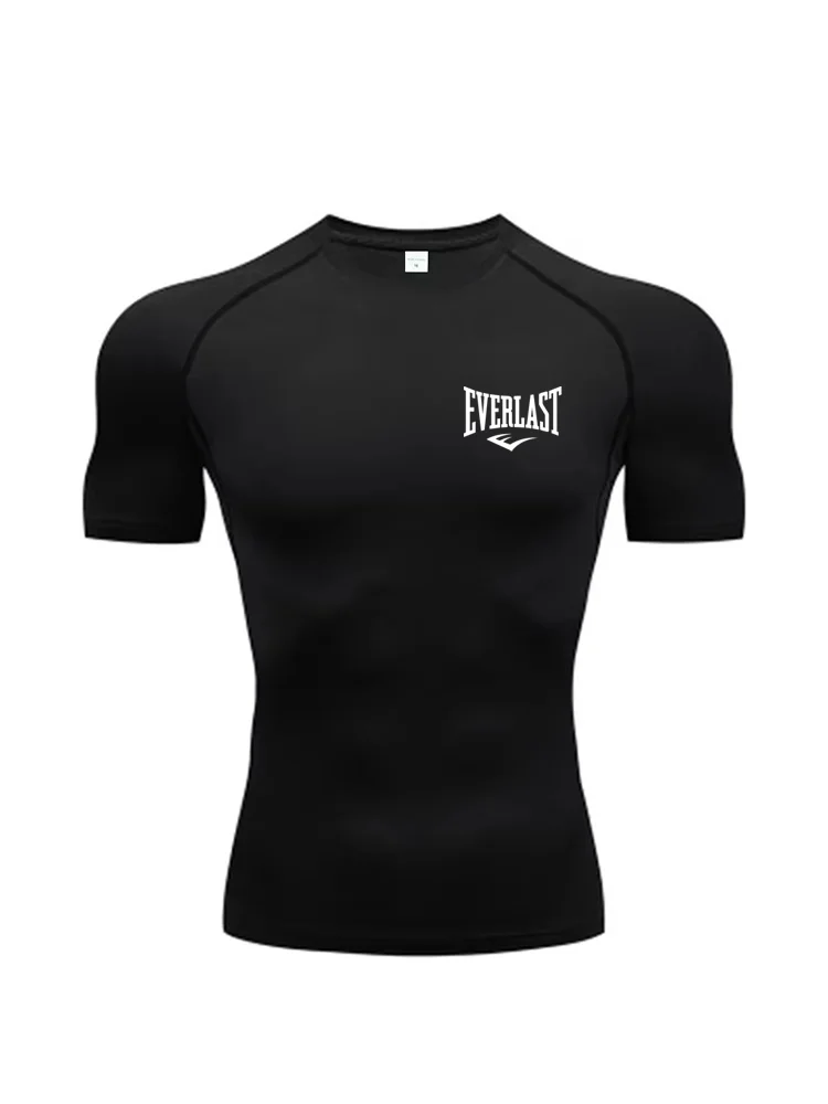 

Summer Compression Sweatshirt Short Sleeve Men's Fitness Printed T-Shirt Running Quick-Dry Top Gym Workout Bodybuilding T-Shirt
