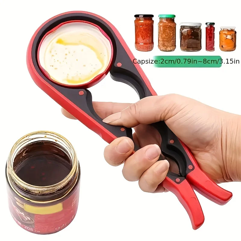 4 in 1, 1pc Non-Slip Grip Multi-Purpose Can Opener for Beer Bottles and Home Kitchen Use