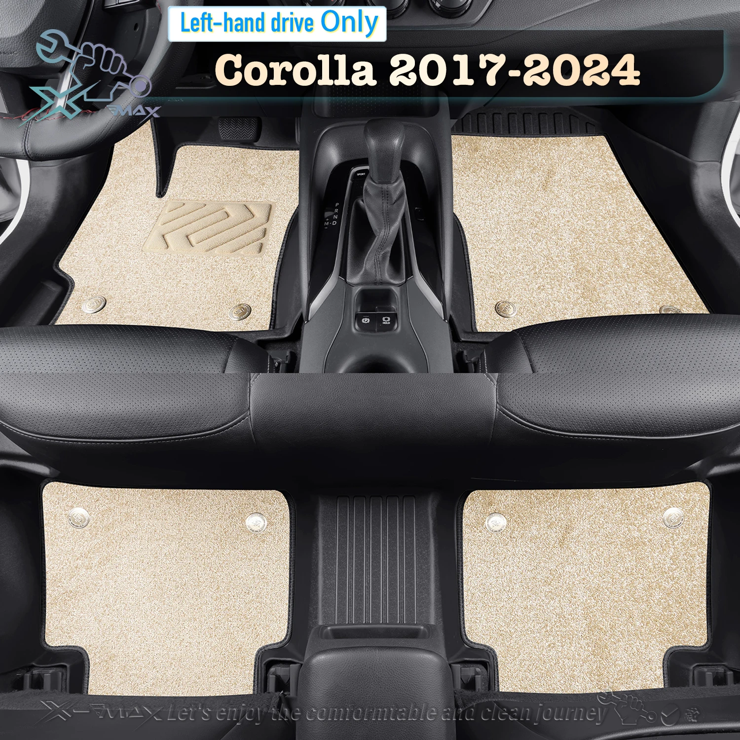 Left-hand Drive Car Floor Mat For Toyota Corolla 2017-2024 Full Surround Foot Mat Automotive Floor Mat Floor Liner Water-proof