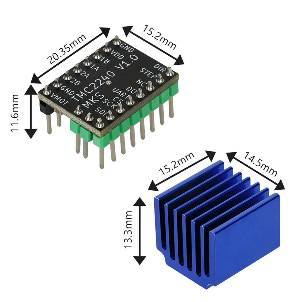 สําหรับ MKS TMC2240 Stepper Motor DRIVER ไดร์เวอร์เงียบเปลี่ยน TMC2209 TMC5160 สําหรับ SKR V1.4 Turbo 2 Octopus 3D เครื่องพิมพ์