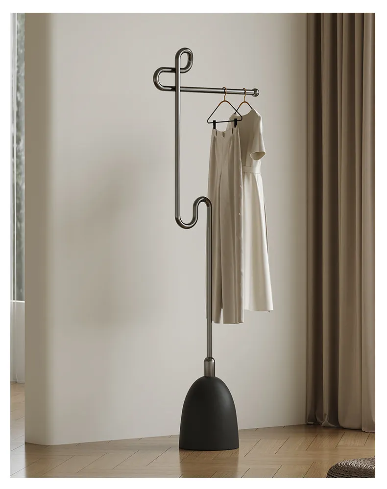 light luxury stainless steel solid wood paint, modern and simple floor-to-ceiling bedroom living room hanger