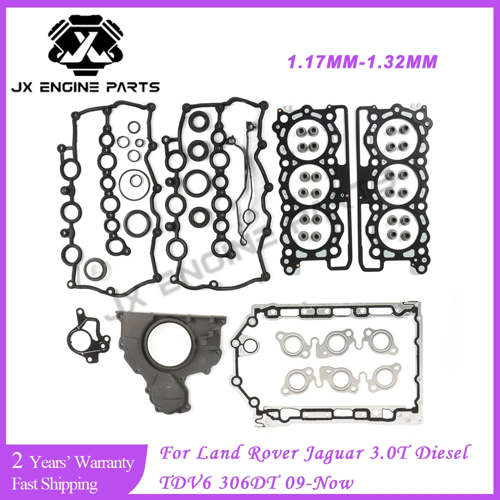 306DT Engine Oil Pan Seal Head Full Gasket Set For Jaguar XF XJ Land Rover Discovery Range Rover Sport 3.0 TDV6 3.0L 3.0T Diesel