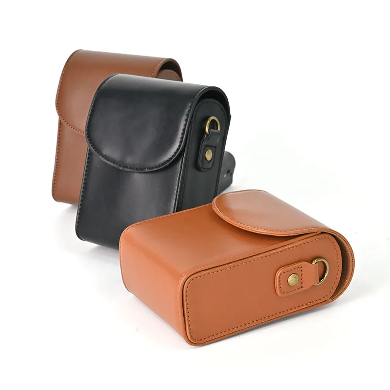 Portable Camera Case Cover Carry Bag PU Leather Shoulder Strap For Sony RX100 HX90, For Canon g7xii3 sx740 g9x Camera Bag Case