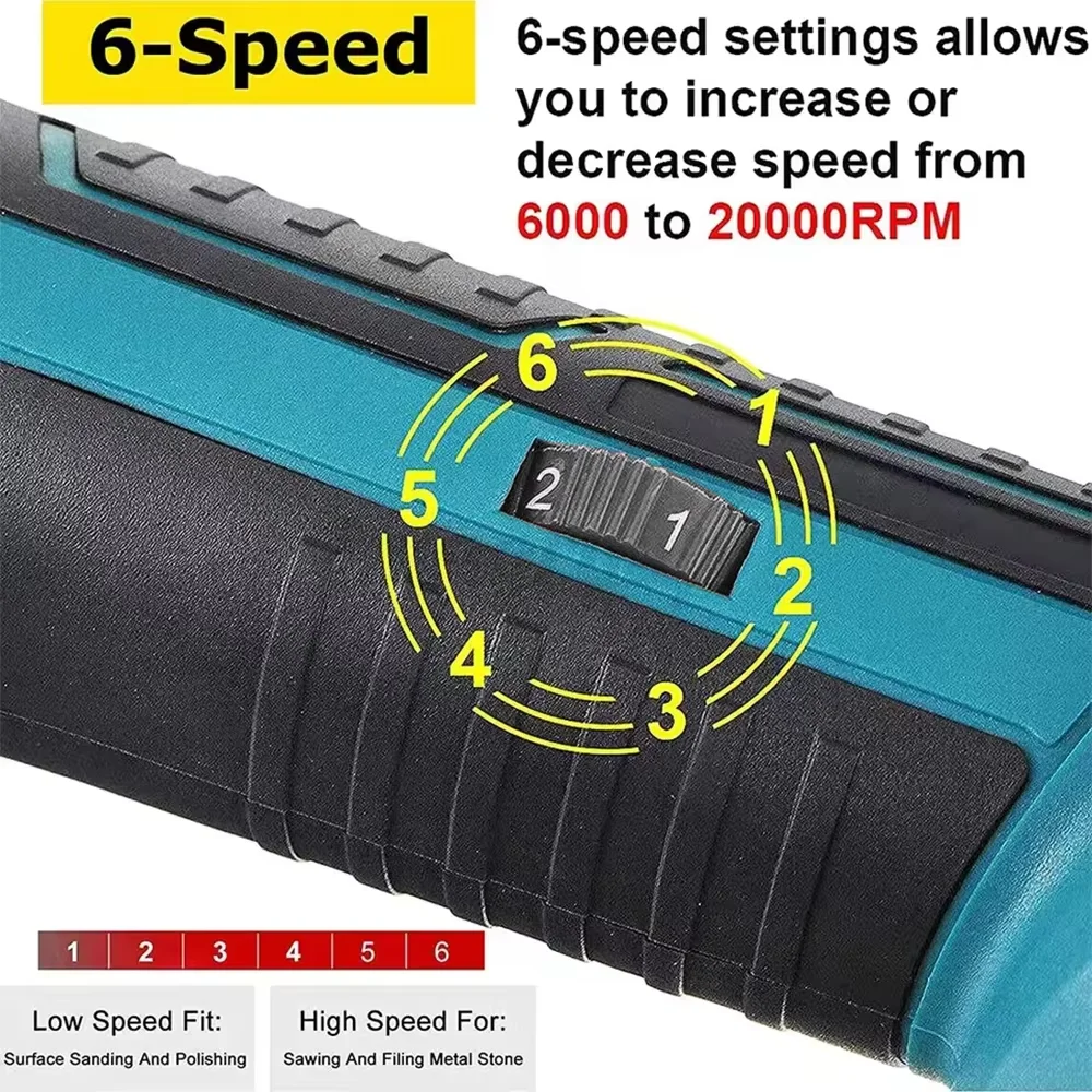 Electric Oscillating Multi-Function Tool with Trimmer/Shovel Woodworking Speed Tool Compatible with Makita/Dewalt 18V Battery