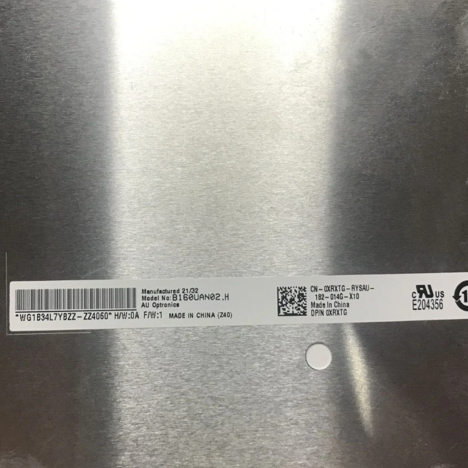 Painel LCD para laptop, matriz, substituição de tela LED, EDP, 30 pinos, B160UAN06.H, 1920x1200, 100% sRGB