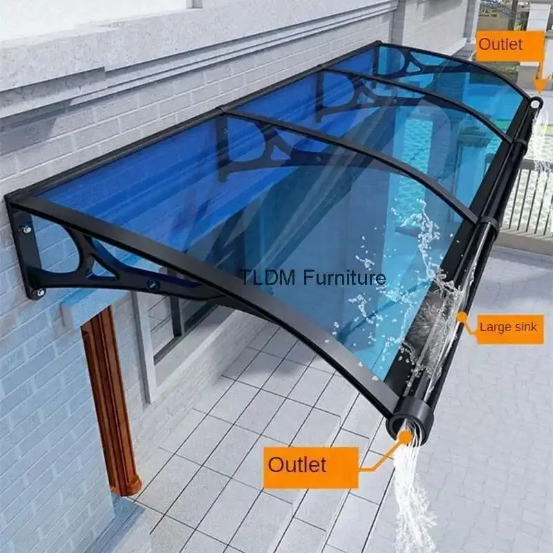 

Modern Awnings for B&B Aluminum Alloy Rain-dropping Design with Bracket Awning Luxury High-end Household Awnings for Entrance