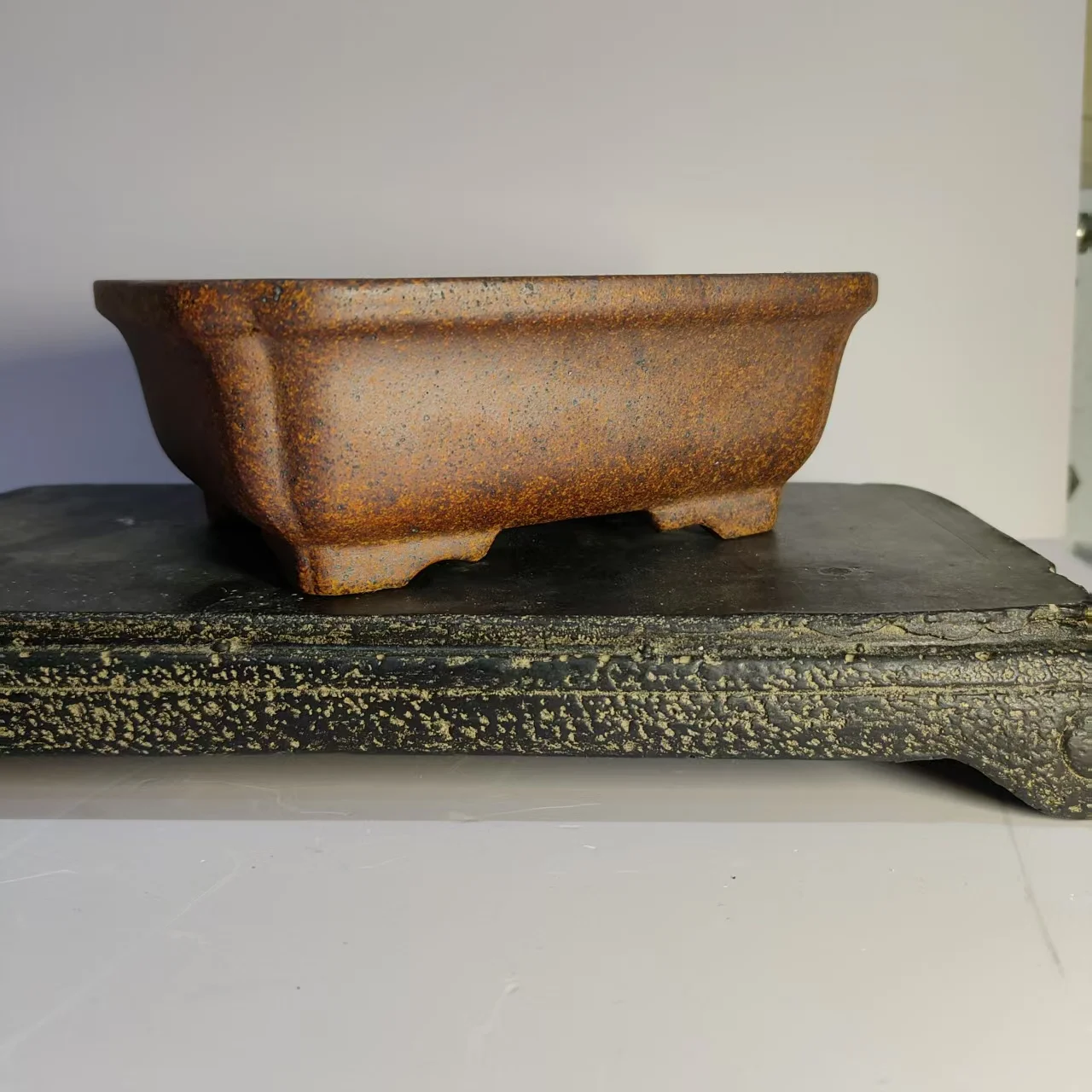 Classic Rectangle Shaped Unglazed Yixing Bonsai Pot High-temp. Style