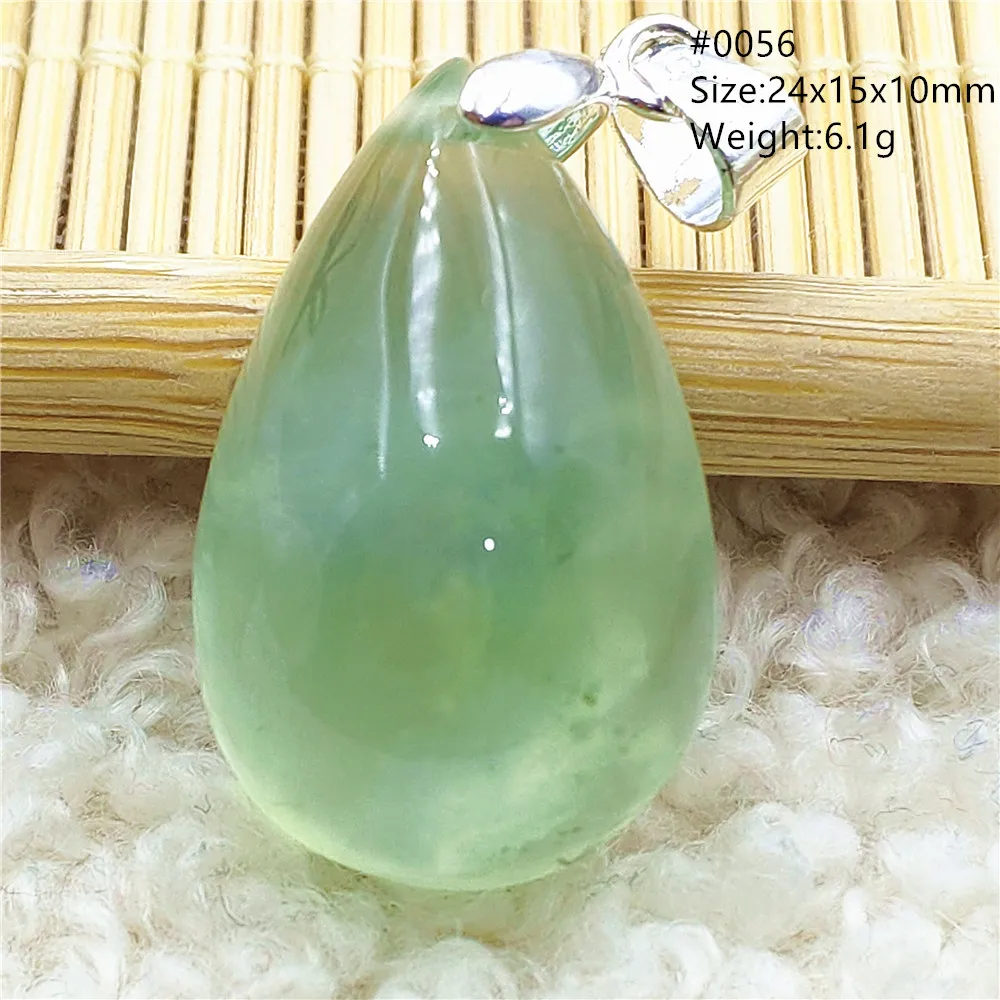 

Genuine Natural Green Prehnite Beads Pendant Necklace Green Prehnite Crystal Gemstone Water Drop Fashion Clear Stone AAAAAA