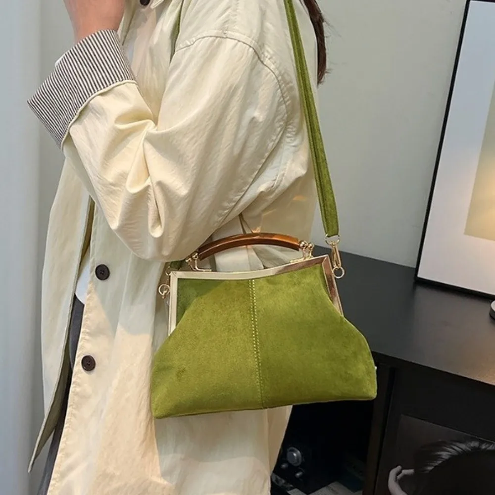Fashion Vintage Women Suede Handbag Large Capacity Fleece Crossbody Bags Elegant Shoulder Bag for Lady Girls
