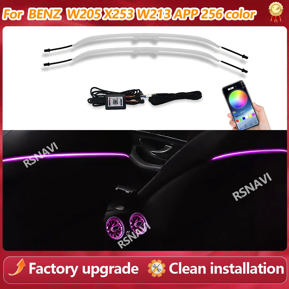 64/256 Colors LED Seat Back Lamp Backrest UP Ambient Light For Mercedes Benz C-Class W205 W206 GLC X253 X254 E-Class W213 Up