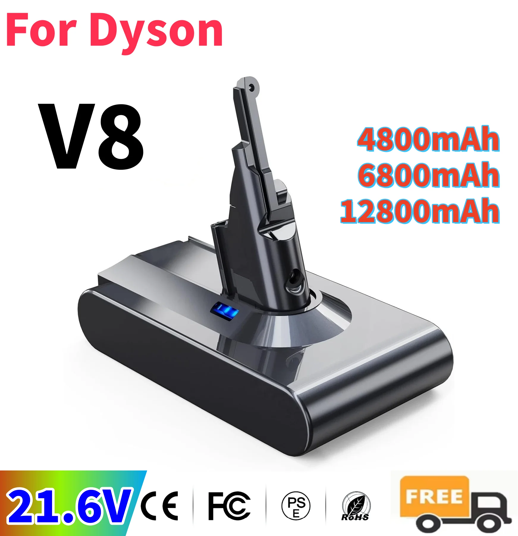 

For Dyson V8 21.6V 12800mAh Battery Tool Power Battery V8 Series ,V8 Absolute V8 Fluffy SV10 Cord-Free Vacuum