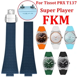 For Tissot PRX T137 FKM Watch 11mm 12mm men women's Watchband Fluororubber Bracelet Quick Release folding clasp Strap Wristband