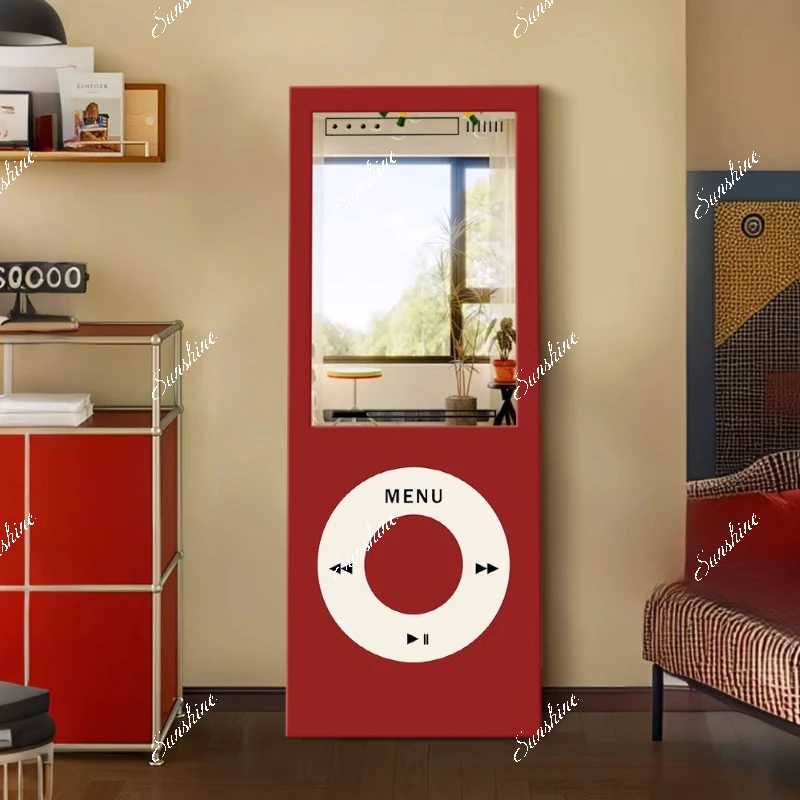 

Medieval style living room entrance hanging painting simple floor mirror painting