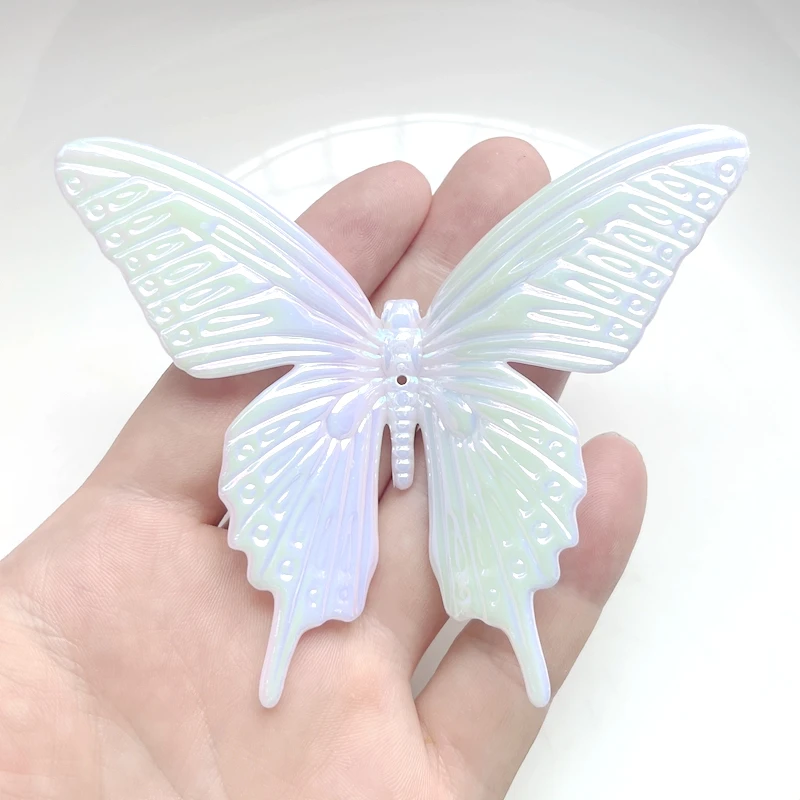 New White AB Colored Acrylic Butterfly Rhinestone Sewing Decoration Butterfly DIY Jewelry Wedding Decoration Accessories