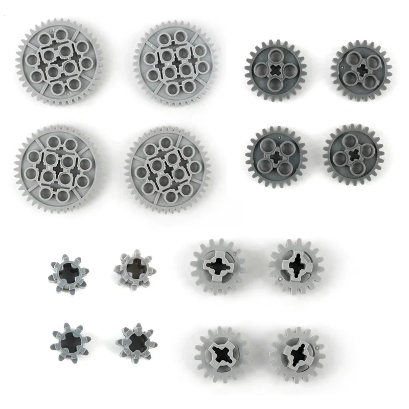 MOC 40/24/8/16 Teeth Gears Technology Building Blocks Parts Assembled 3648 3649 94925 Differential Gears Bricks Toys Accessory