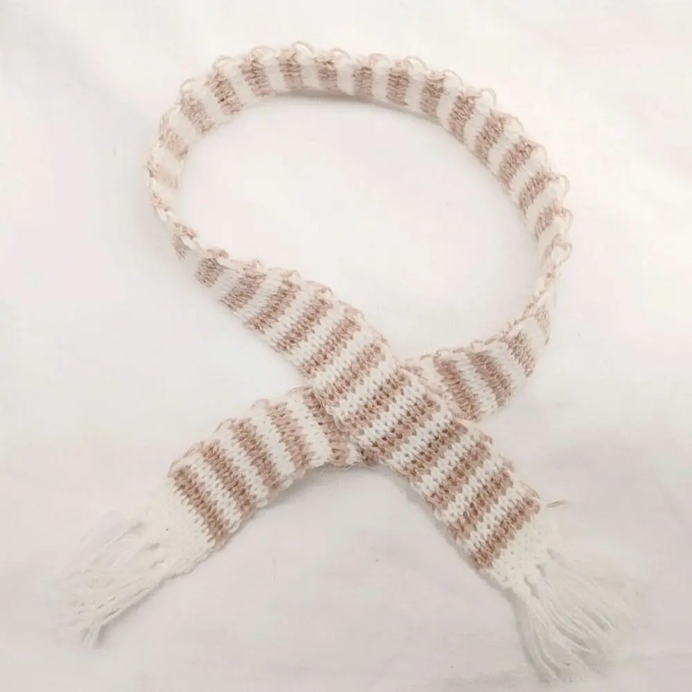 Mehrfarbiger Puppen-Strickschal, Miniatur-Handmake, niedliche Winterschals, Freizeitkleidung, Puppenzubehör für 15–20 cm große Baumwollpuppen – Detail 2