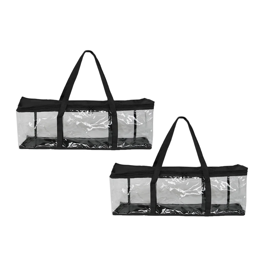 2 Pcs Portable Storage Bag Game Carrying Case Sleeve Polyester Transparent Organizer