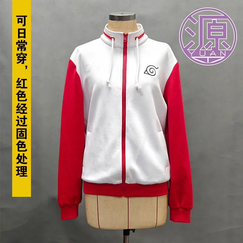 

Anime Namikaze Minato Cosplay Hoodies Men Women White Red Daily Casual Coat Jacket