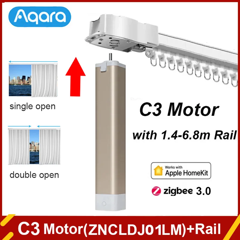 Aqara C3 スマート電動カーテン Zigbee 2個 スマートホーム Aqara Smart Electric Curtain Track included C3 Motor Zigbee 3.0