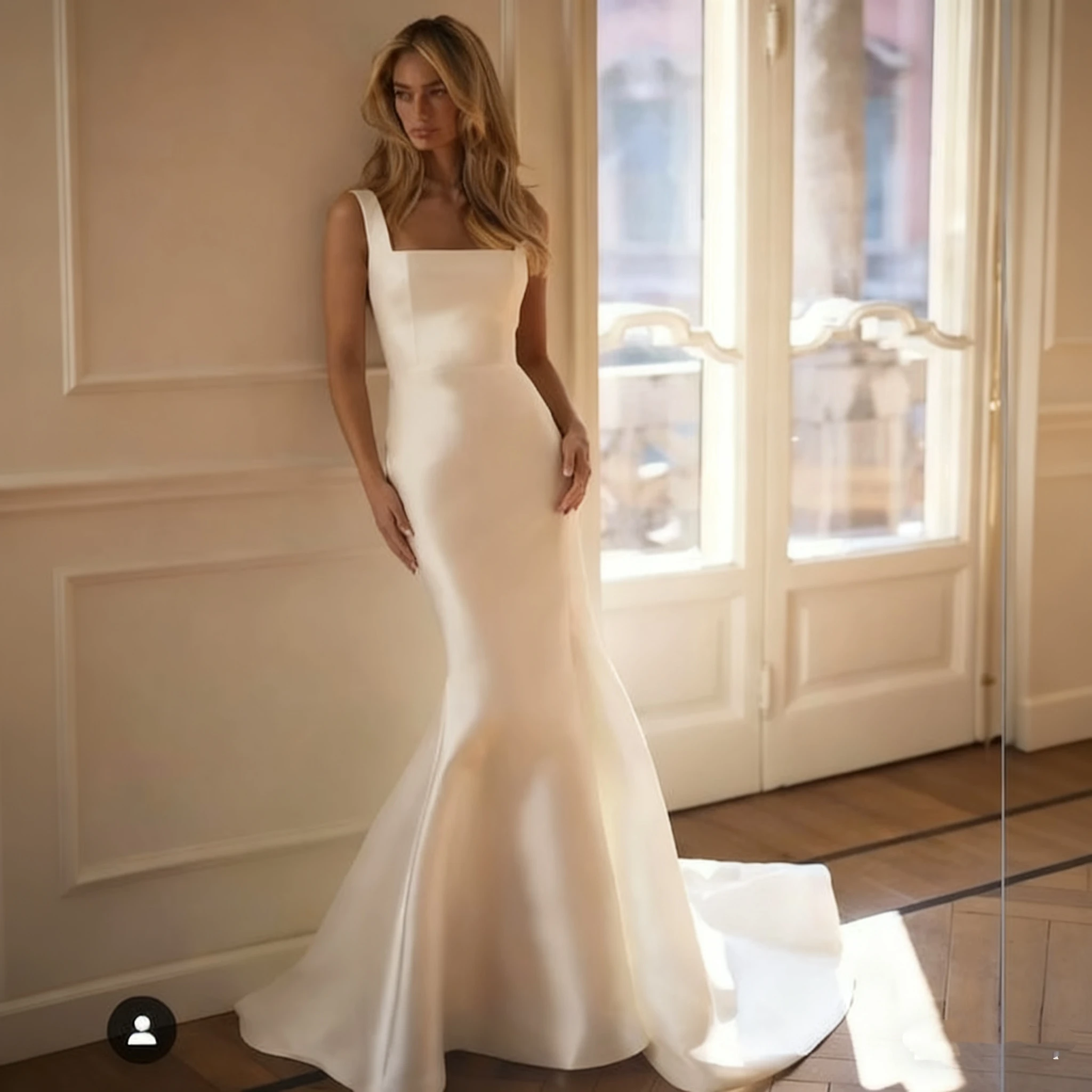 تخصيص لتدابير فستان الزفاف السباغيتي حزام ساحة طوق حورية البحر عارية الذراعين زي العرائس svativiСеее #1