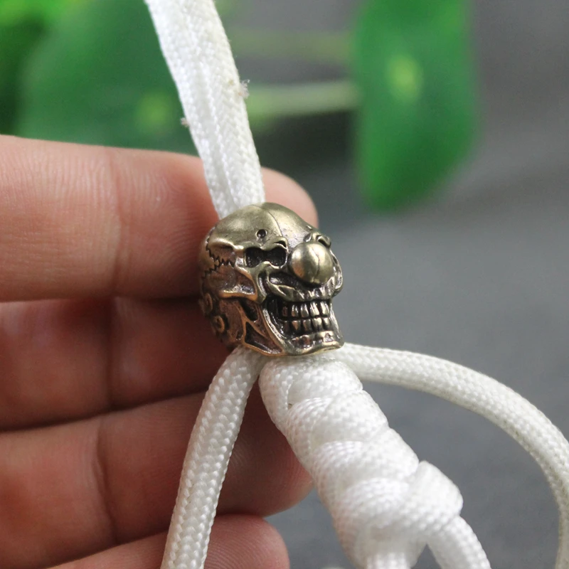Black Clown Head Sculpture Brass Knife Beads DIY Paracord Bracelets Accessories Outdoor EDC Umbrella Rope Woven Lanyard Pendants