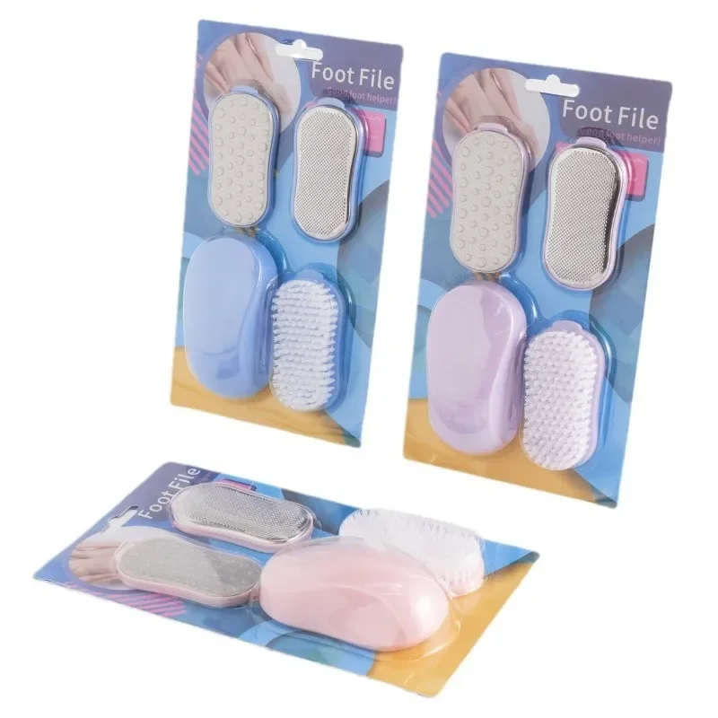 4 個のステンレス鋼フットプレートファイルセット家庭用ペディキュアツール角質除去足スクレーパー足ケアアーティファクト