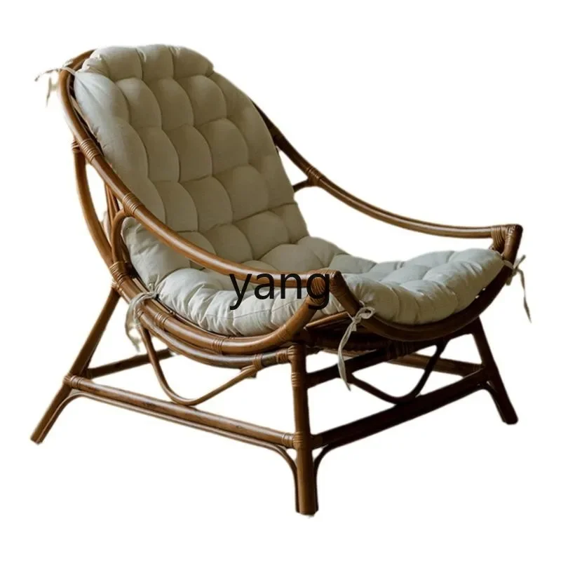 

LH natural rattan sofa chair lunch break recliner balcony living room home lazy back chair