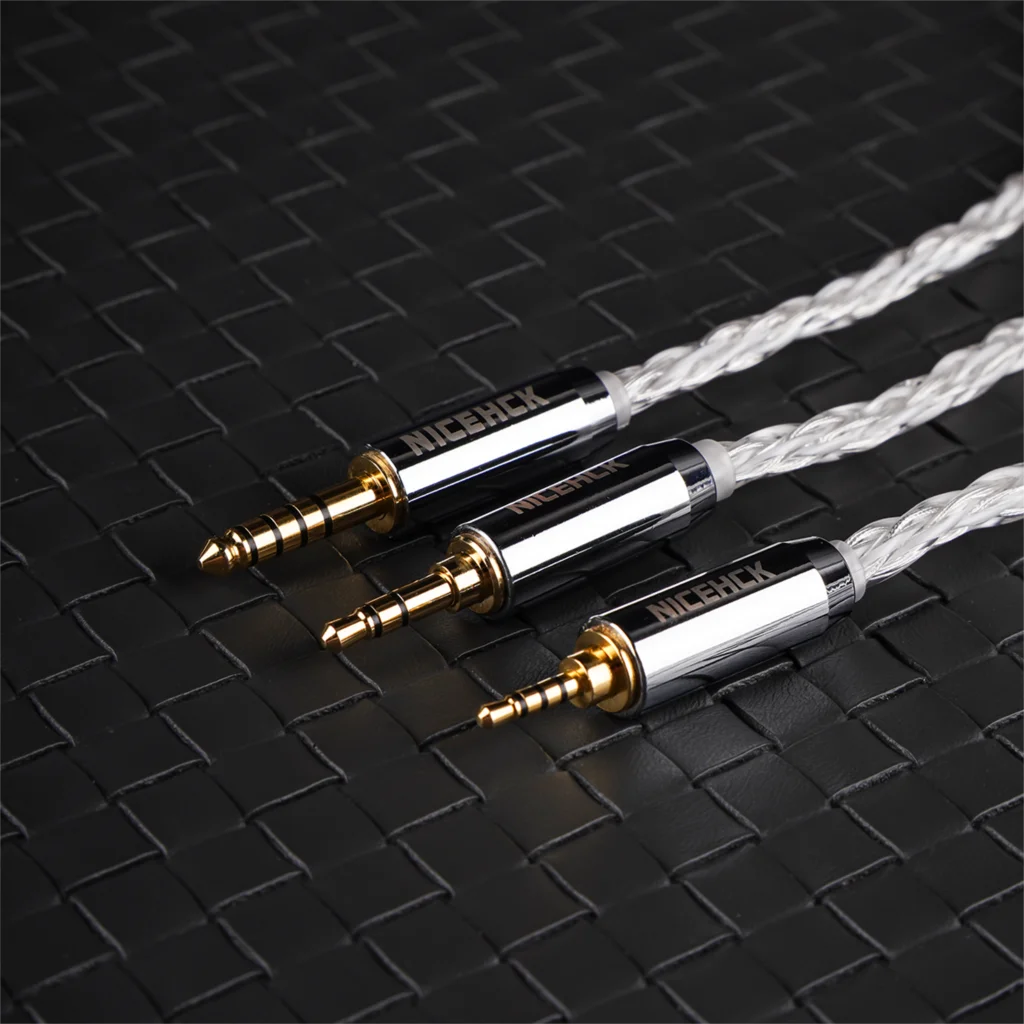 NiceHCK DeepSnow Earphone Upgrade IEM Cable 4 Strands Silver Plated German Copper HiFi Wire MMCX/2Pin/QDC for Conch Nova F1 Pro